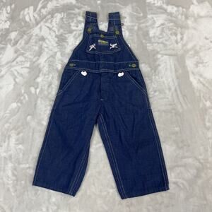 VTG Oshkosh Overalls Toddler Girl 18M-2T? Union Made USA Sanforized Vestbak
